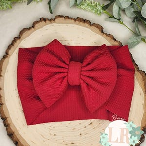 Solid baby bow, headwrap bow, baby red bow, red headwrap, valentine&#39;s day bow, valentine&#39;s day headwrap bow, newborn bow