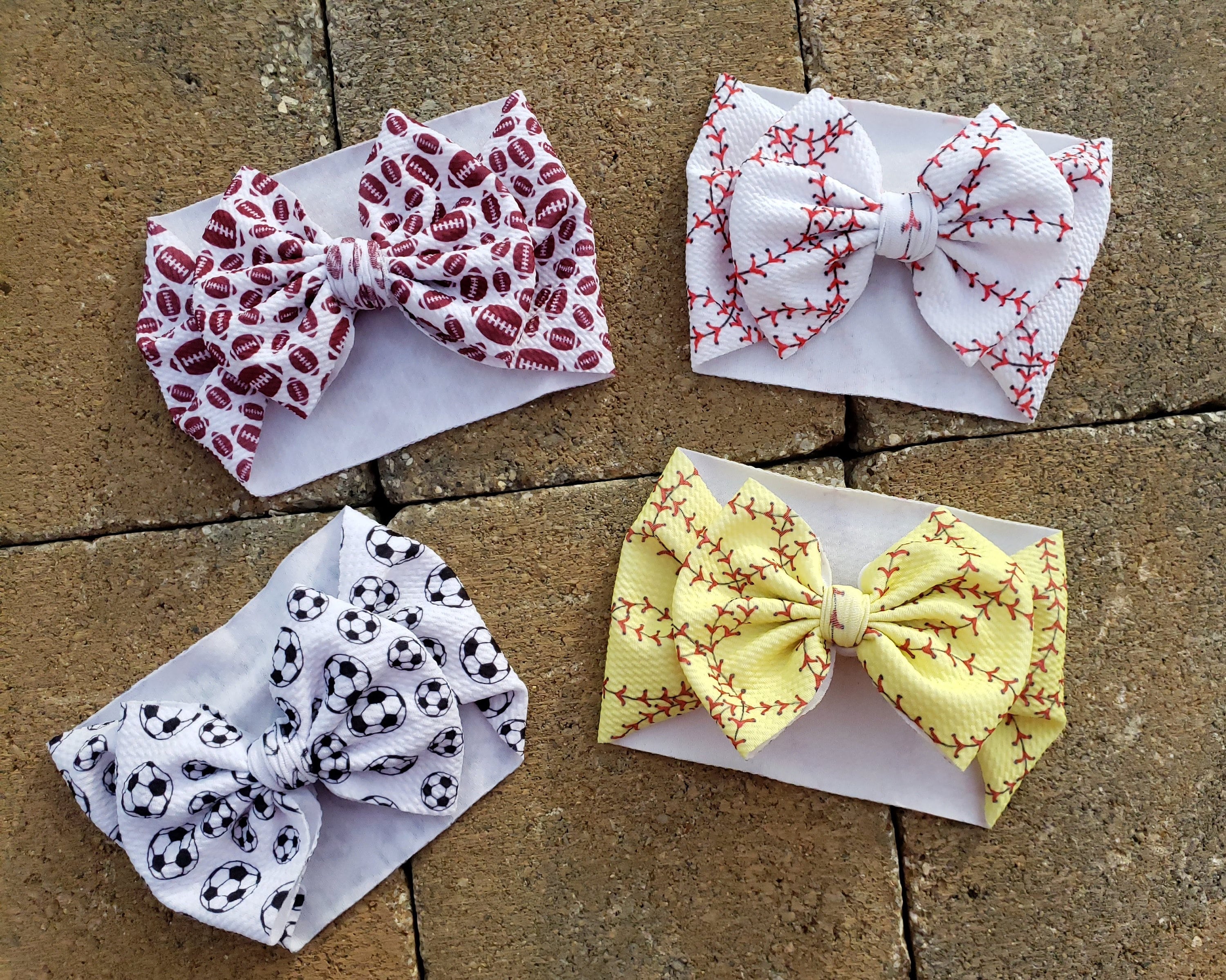 Sports Headwrap Sports Hair Bow Girls Hair Bows Baby Etsy