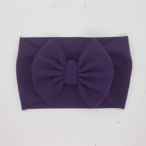 Solid Purple Headwrap Bow, baby headwrap, toddler headwrap, newborn headwrap, solid hair bow