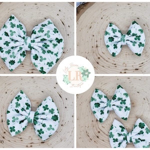 Lazo para el cabello con forma de trébol, lazo para bebé con clip, lazo de nailon para niñas, lazo para el día de San Patricio