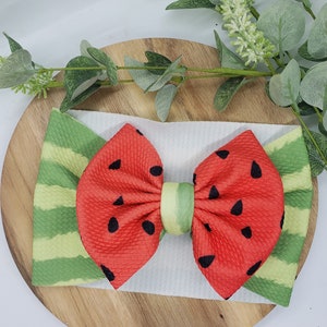 Wassermelonen Print Headwrap Schleife Kleinkind Headwrap Sommer Baby Schleife Wassermelone Baby Schleife Baby große Schleife