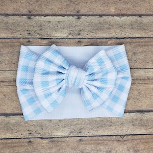 spring baby headwrap toddler headwrap baby bow baby girl hair bow girl hair clip bow baby headband spring hair accessories blue plaid bow