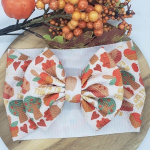 Fall Apple Orchard Baby Headwrap toddler headwrap baby big bow fall floral bow apple bow headwrap apple picking fall