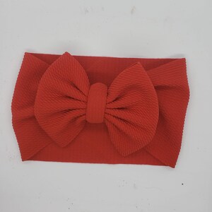 Solid Red Headwrap Bow, baby headwrap, toddler headwrap, newborn headwrap, solid hair bow