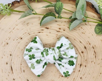 St. Patrick's Day pinwheel bow st. Patrick's Day bow hand tied bow baby bow shamrock bow clover bow