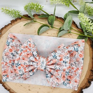 Boho Floral Baby Headwrap toddler headwrap baby big bow spring floral bow spring bow headwrap pink sage bow
