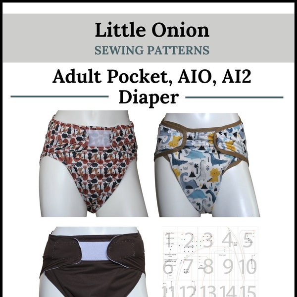 Adult Pocket, AIO, and AI2 Diaper Sewing Pattern