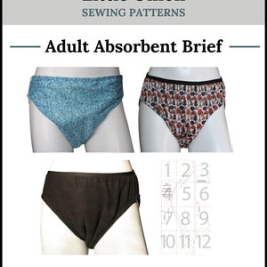 Adult Absorbent Brief Sewing Pattern for Incontinence