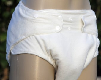 Heavy Absorbency Adult Fitted - Organic Bamboo Fleece Fitted Cloth Diaper Snap or Hook and Loop