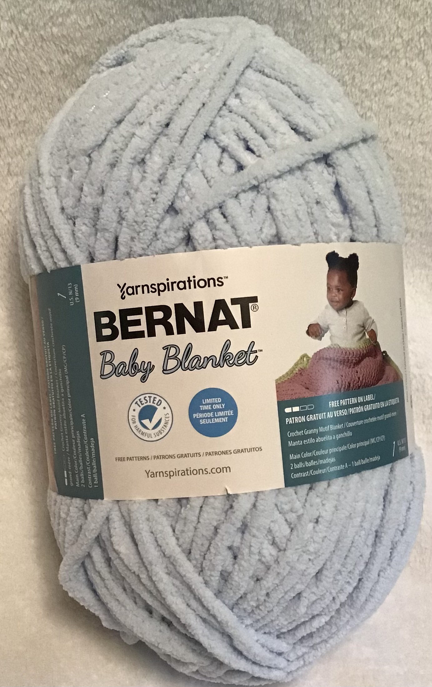 Bernat baby blanket yarn grey sales