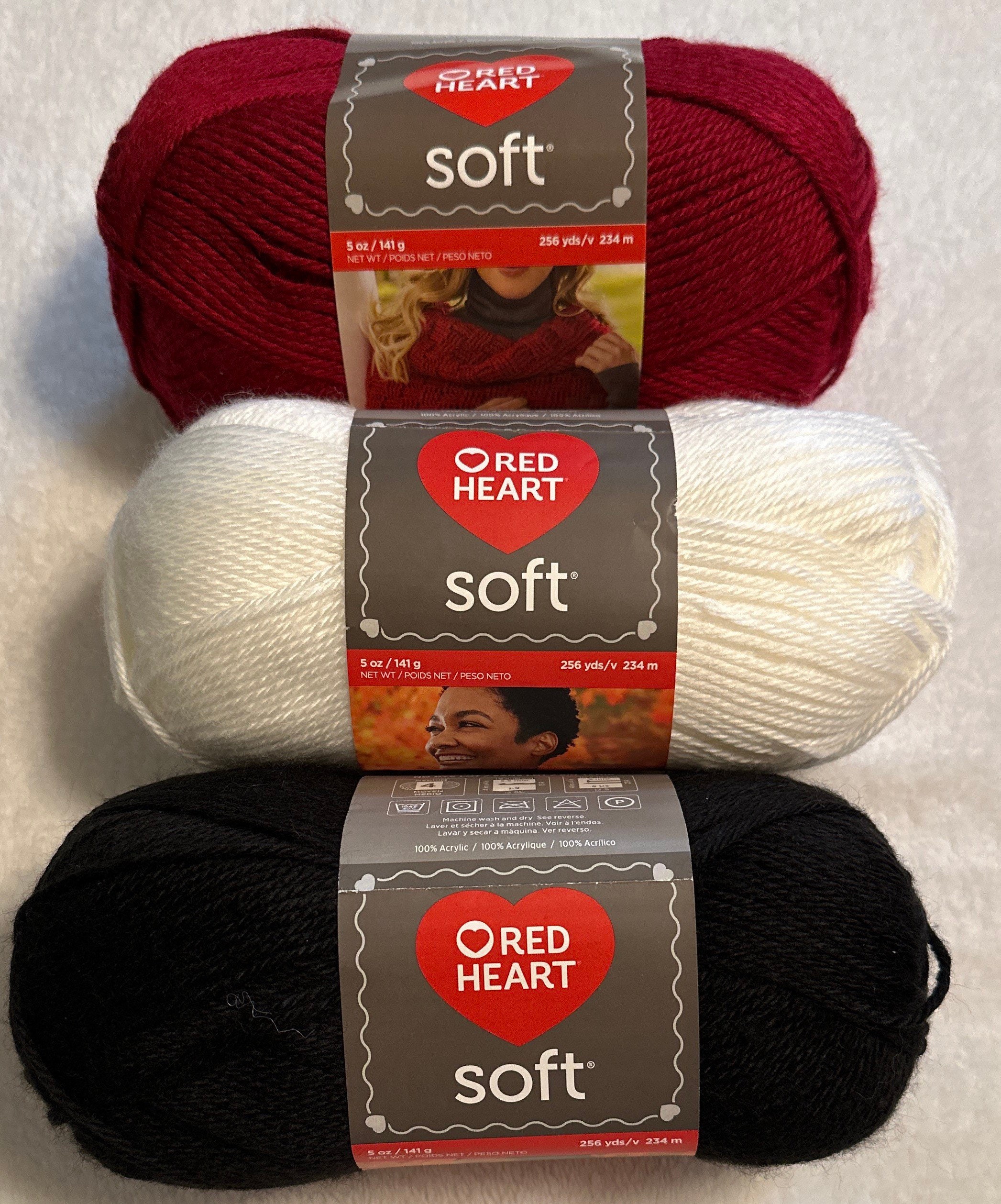 Red Heart Soft Black Yarn - 3 Pack of 141g/5oz - Acrylic - 4 Medium (Worsted) - 256 Yards - Knitting, Crocheting & Crafts