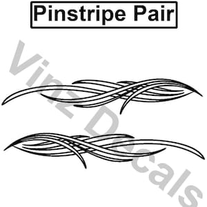 May include: A pair of black and white pinstripe decals, each with a curved, flowing design. The decals are labeled "Pinstripe Pair" and "#0817".
