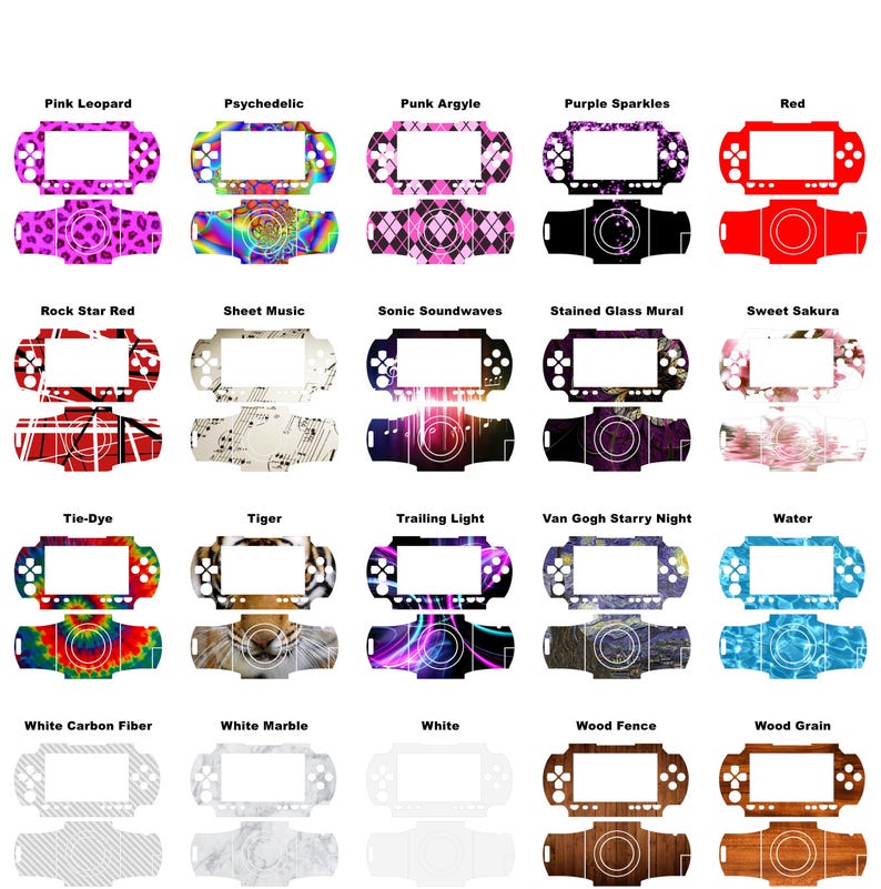Psp Sticker Reshell Choose Any Vinyl Skin / Sticker / Decal Designs for the Original Sony ...