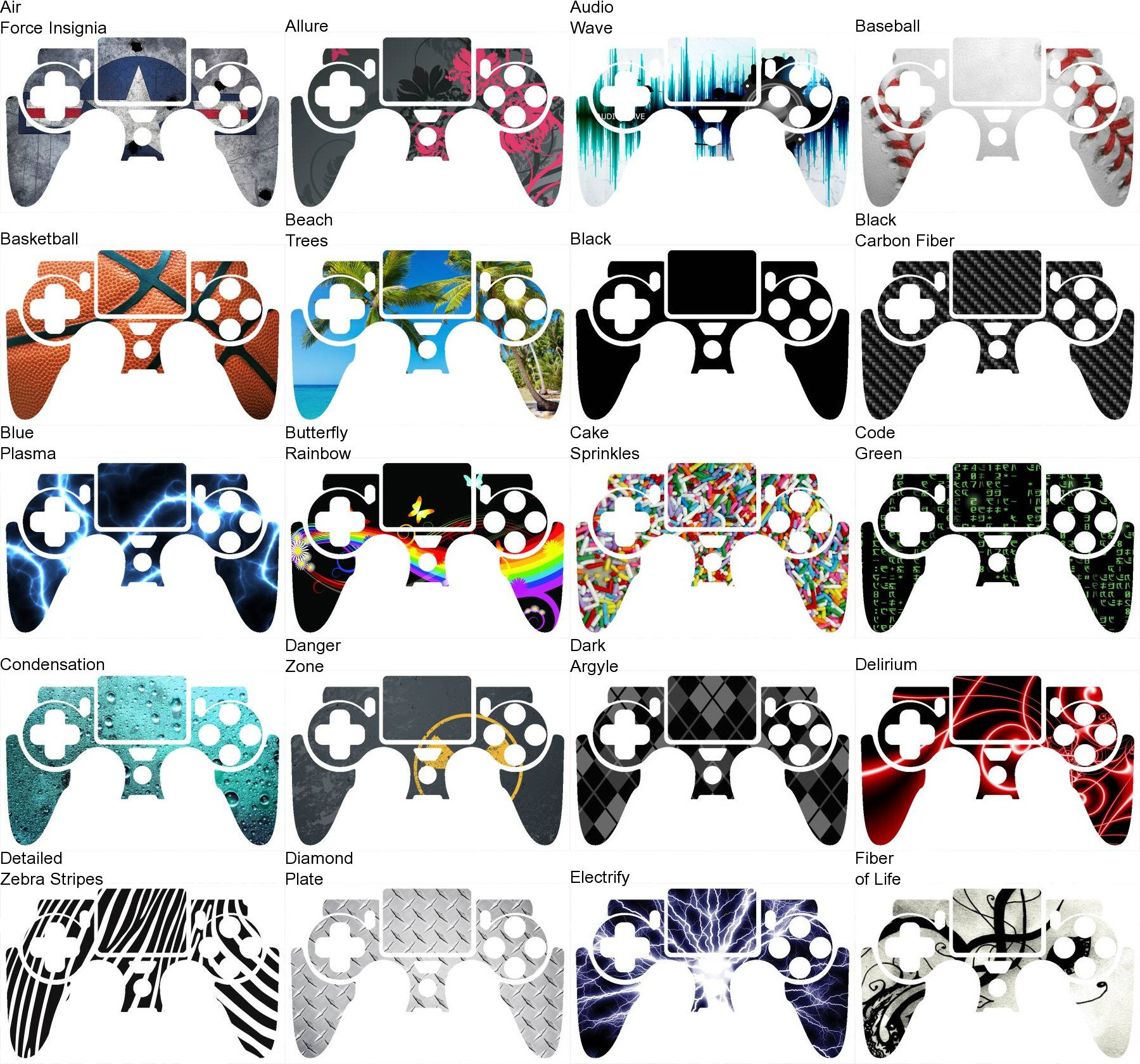 Ps4 Controller Sticker Kit Choose Any 2 Vinyl Skin / Sticker / Decal Designs for the Sony ...