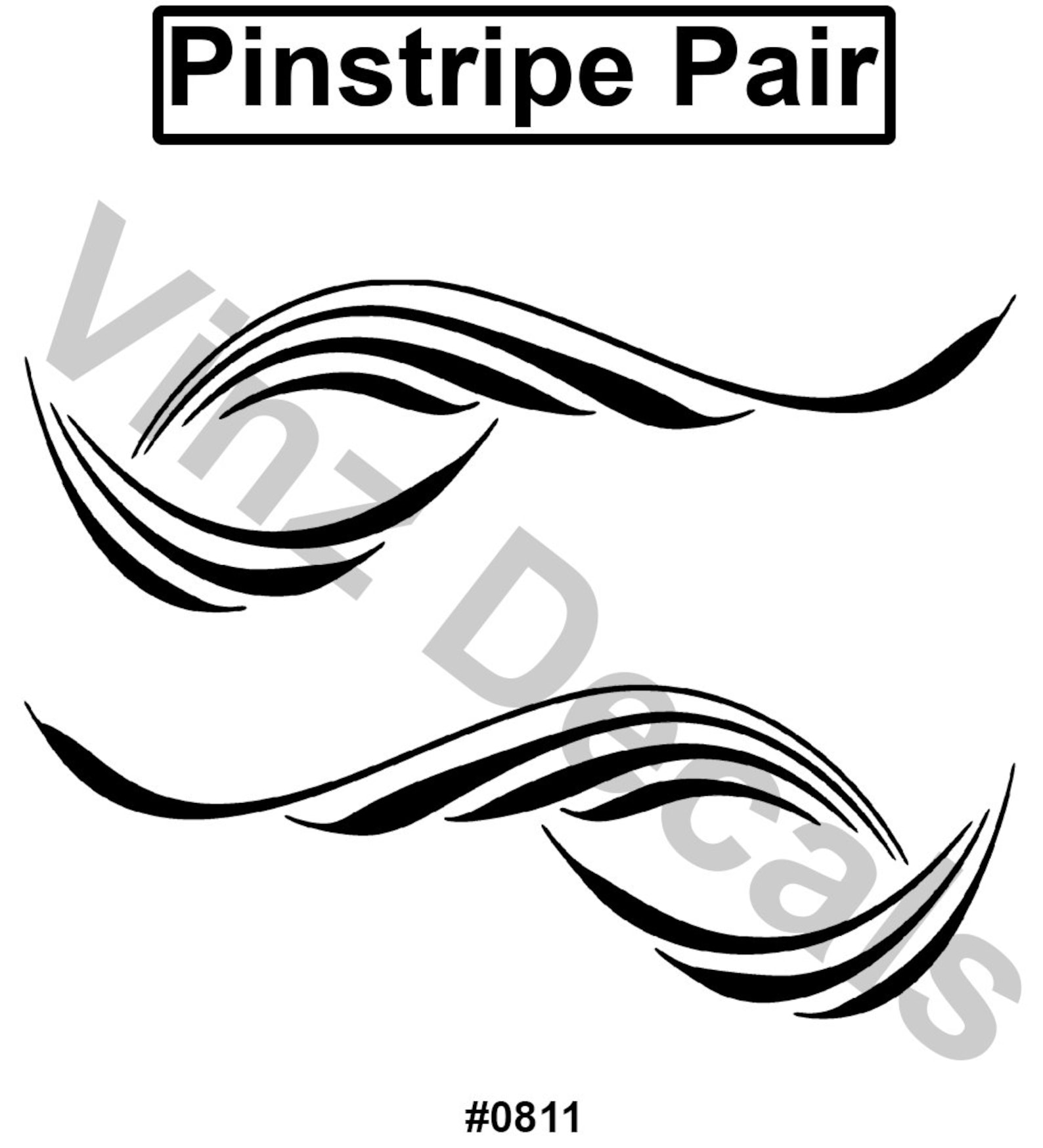 Pinstripe Decal / Scroll Pair Many Colors and Sizes to Choose Etsy