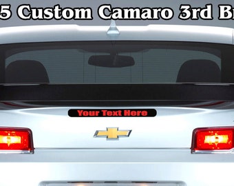Custom 2014 - 2017 Chevy Camaro 3rd Brake Light Overlay Decal / Sticker - Choose from 5 Fonts & Many Colors