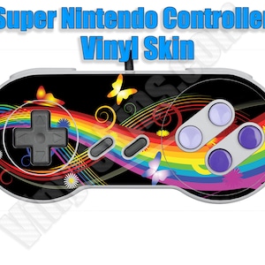 Choose Any 2 Custom Vinyl Skin / Sticker / Decal Designs for the Super Nintendo Controller (SNES) -Personalized- Free US Shipping!