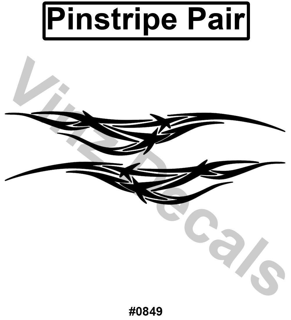 Pinstripe Decal / Scroll Pair Many Colors and Sizes to Choose Etsy