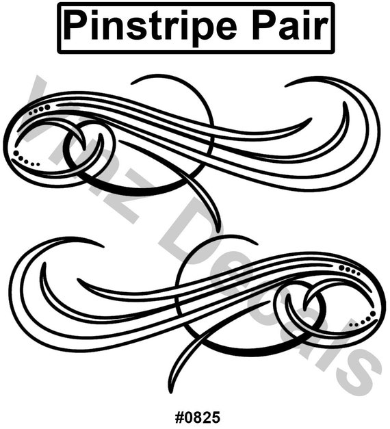 Pinstripe Decal / Scroll Pair Many Colors and Sizes to Choose Etsy