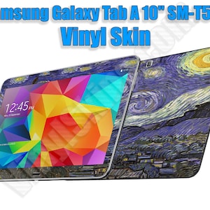 Choose Any 1 Custom Vinyl Decal/Sticker/Skin Design for the Samsung Galaxy Tab A 10&quot; SM-T580 Android Tablet -Personalized- Free US Shipping!