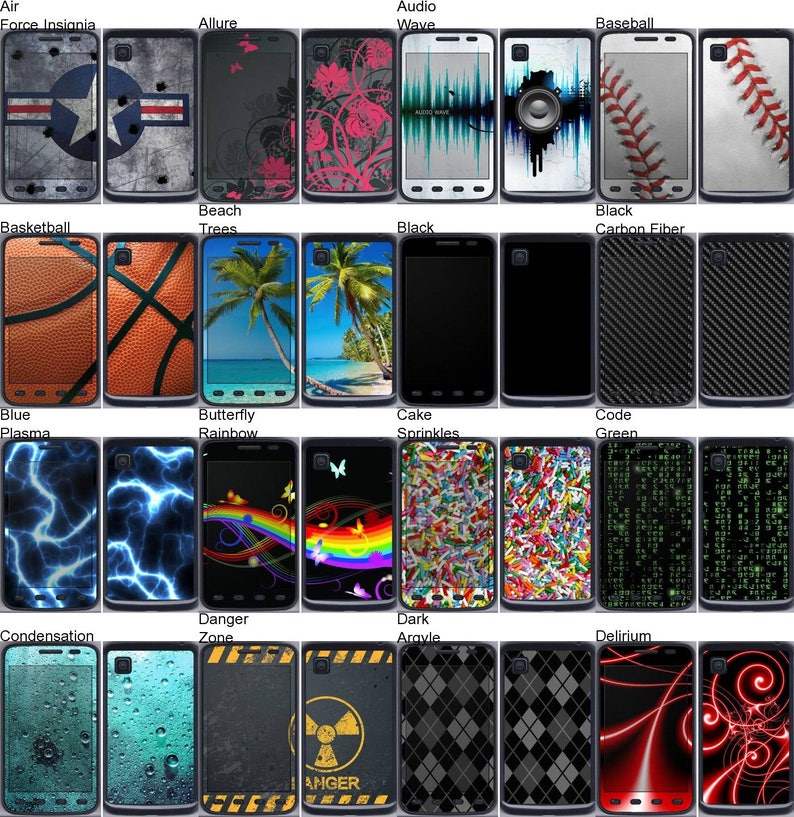 Android Smartphone Vinyl Skins Decals Stickers for LG Optimus Dynamic II Choose Any 2 Designs