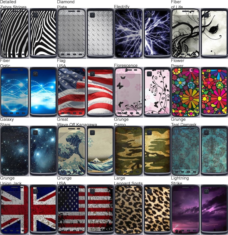 Android Smartphone Vinyl Skins Decals Stickers for LG Optimus Dynamic II Choose Any 2 Designs