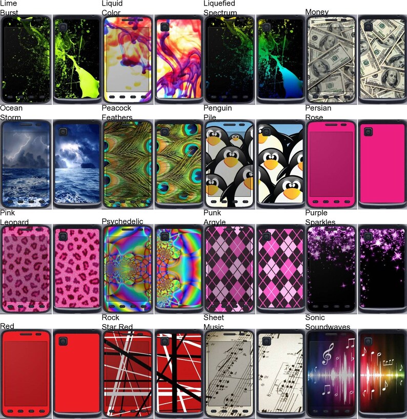 Android Smartphone Vinyl Skins Decals Stickers for LG Optimus Dynamic II Choose Any 2 Designs