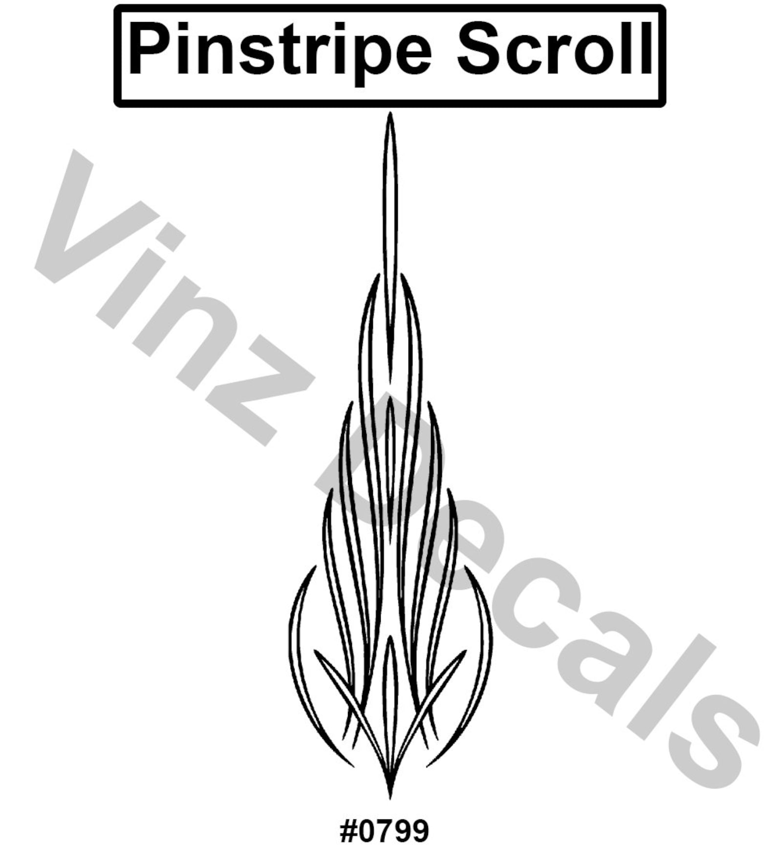 Pinstripe Decal / Scroll Pair Many Colors and Sizes to Choose Etsy