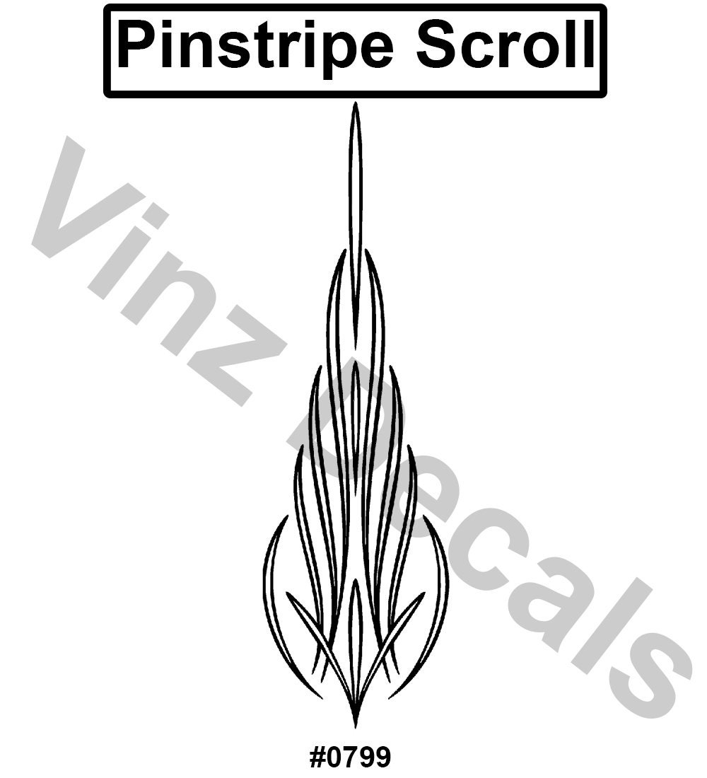 Pinstripe Decal / Scroll Pair Many Colors and Sizes to Choose Etsy