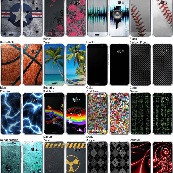 Choose Any 2 Designs - Vinyl Skins / Decals / Stickers for HTC 10 Android Smartphone