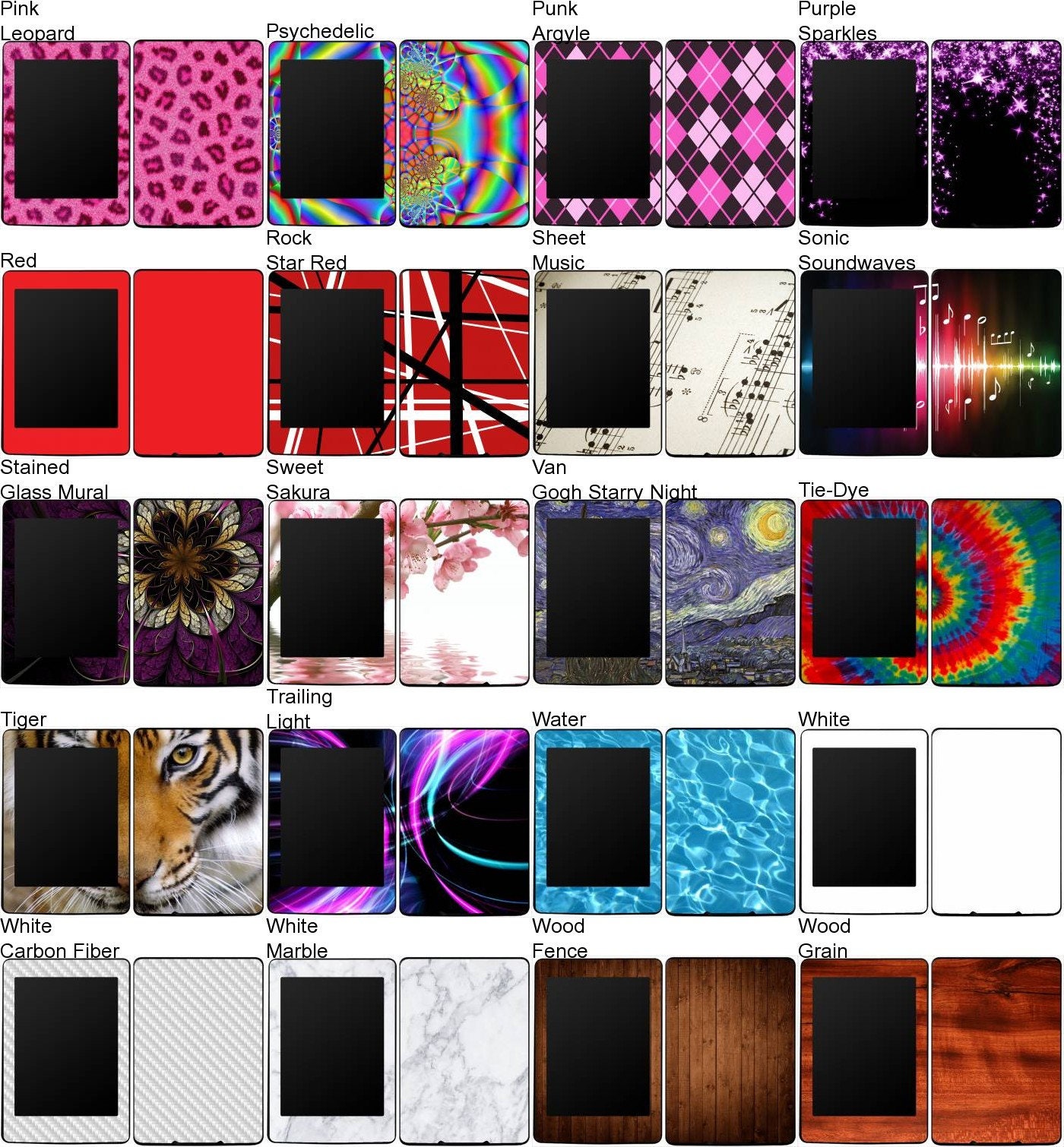 Random Skin Sticker Choose Any 1 Custom Vinyl Skin / Decal / Sticker Design for the Amazon ...