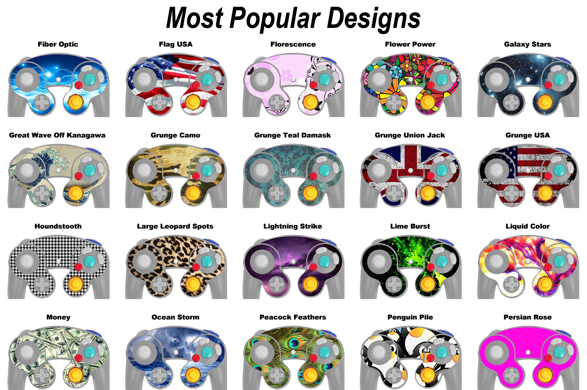 Gamecube Controller Sticker Size Choose Any 2 Custom Vinyl Skin / Sticker / Decal Designs for the ...