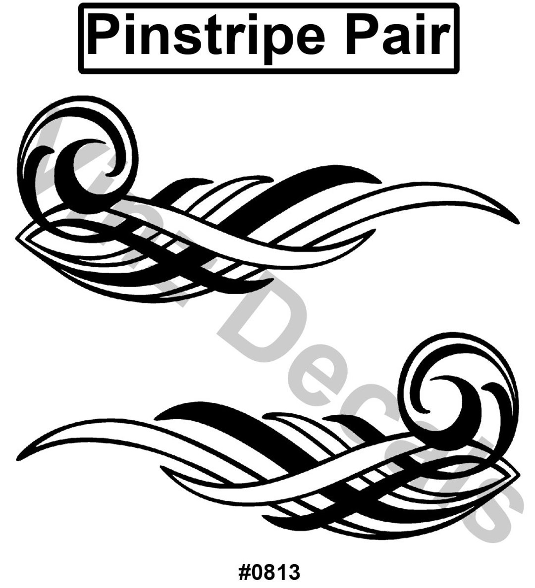 Pinstripe Decal / Scroll Pair Many Colors and Sizes to Choose From