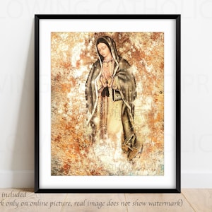 Funkelnde religiöse Kunstdrucke unserer Dame von Guadalupe Jungfrau Maria, die Weihnachtsgeschenk, unsere Dame von Guadalupe, Virgen de Guadalupe GLOW