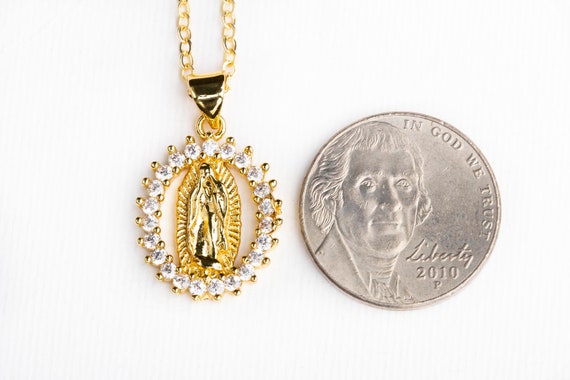 Collana Nostra Signora Di Guadalupe - Virgen De Guadalupe Cadena De Oro Laminado - Gioielli Pieni D'oro. Placcato In Oro. Joyeria De Oro Laminato. Maria - Italia - Foto 8