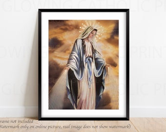 Our Lady of the Miracle Print, Our Lady of Miraculous Grace, Spiritual Gift, Religious Art, Catholic Art Print, Wall decor, Milagro Mom Gift