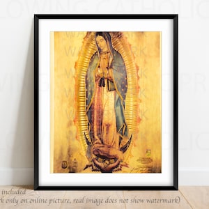 NEWEST! Absolutely GORGEOUS! Our Lady of Guadalupe Virgin Mary Religious Art, Virgen de Guadalupe print, Shiniest print, metal-like print