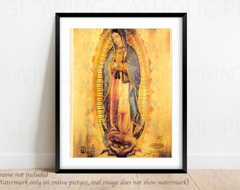 NEWEST! Absolutely GORGEOUS! Our Lady of Guadalupe Virgin Mary Religious Art, Virgen de Guadalupe print, Shiniest print, metal-like print