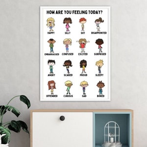 Emotions Poster Mood Poster Classroom Wall Art Learning Poster Educational Art Feelings Poster