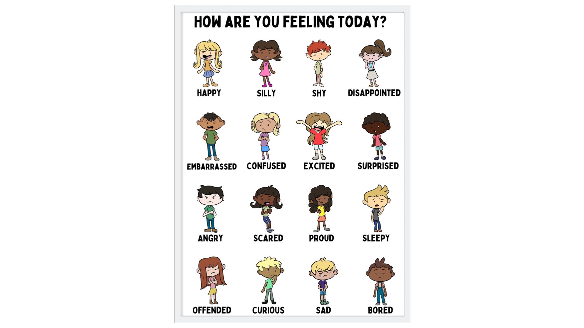 Emotions Poster Mood Poster Classroom Wall Art Learning Poster ...