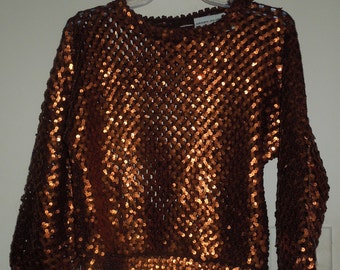 copper sequin top