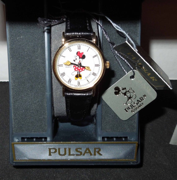Vintage NIB Disney Pulsar PPG768S Reloj de Minnie Mouse de cuarzo