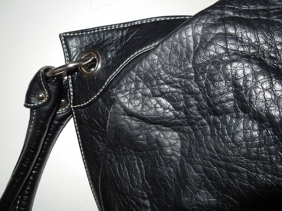 Vintage Nine West Black Leather Double Shoulder S… - image 3