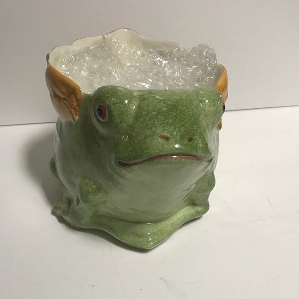 VINTAGE NEW San Marco Nove Frog Tulip Ceramic Planter Made in Italy