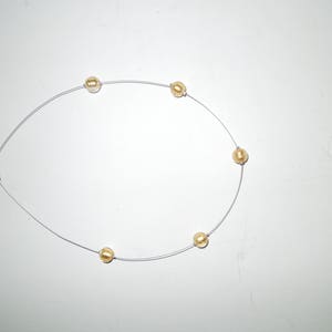 Vintage approx. 16&quot; Gold Foil Murano Glass 5-Bead Illusion Necklace
