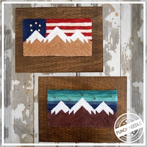 Mountain Views Punch Needle Pattern + Fabric + Stars