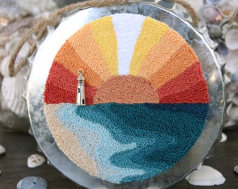 Paint the Twilight Sky Punch Needle Pattern + Fabric + Charm