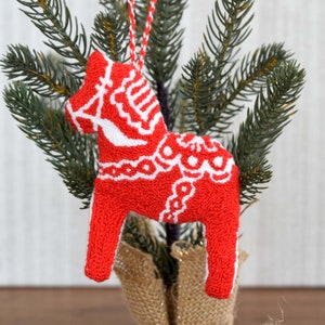 Swedish Dala Horse Punch Needle Pattern and Fabric