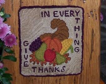 In Everything Give Thanks Punch Needle