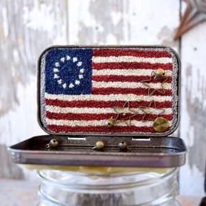 Betsy Ross Flag Punch Needle Pattern, Fabric, & Buttons
